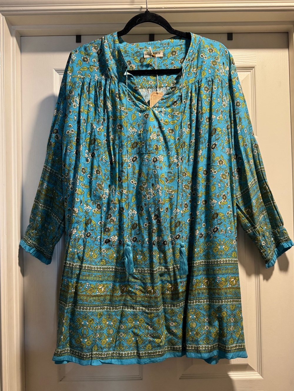 NWT Natural Life Turquoise Floral Dress Size Medium